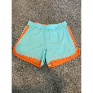 Brooks Womens Running Shorts Teal Orange Size Small